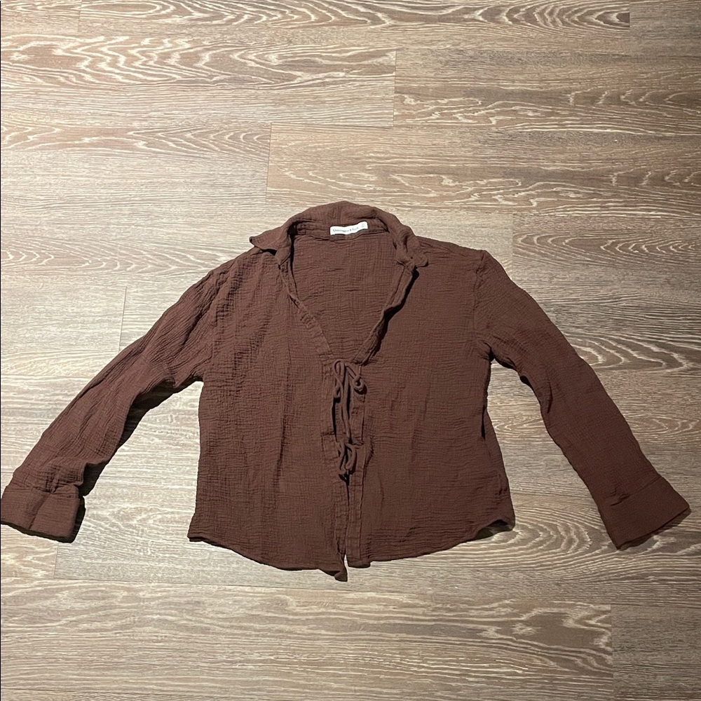 Abercrombie & Fitch Chocolate Brown Linen Shirt